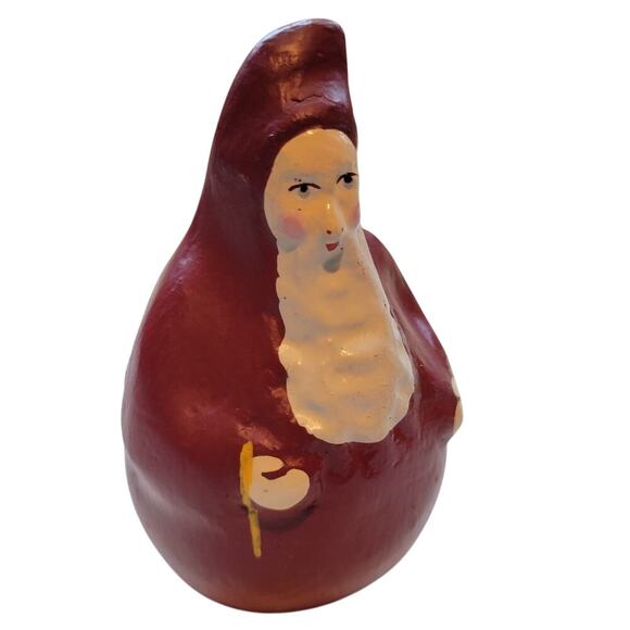 Vintage Santa Claus Folk Art Decor Roly Poly Gourd Decoration - Picture 2 of 8